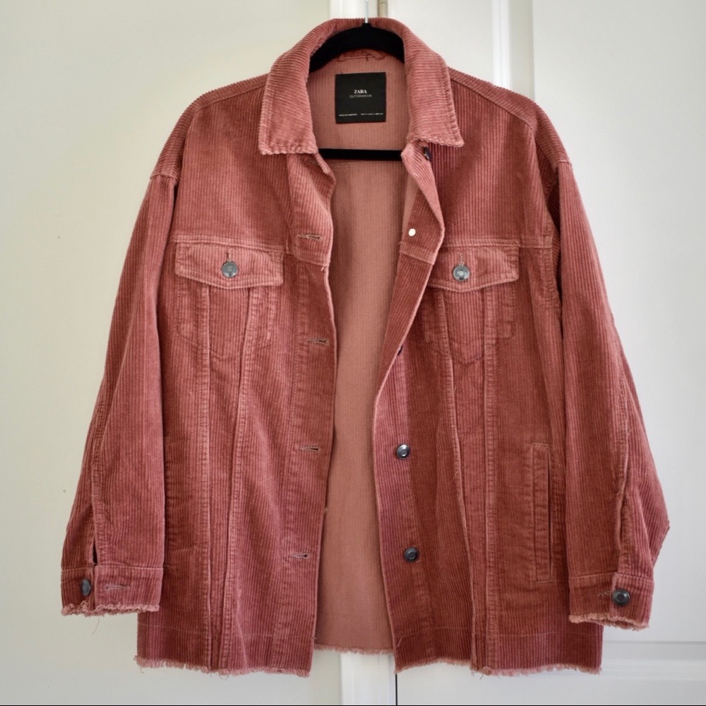 Zara Corduroy Jacket Mid-Pink